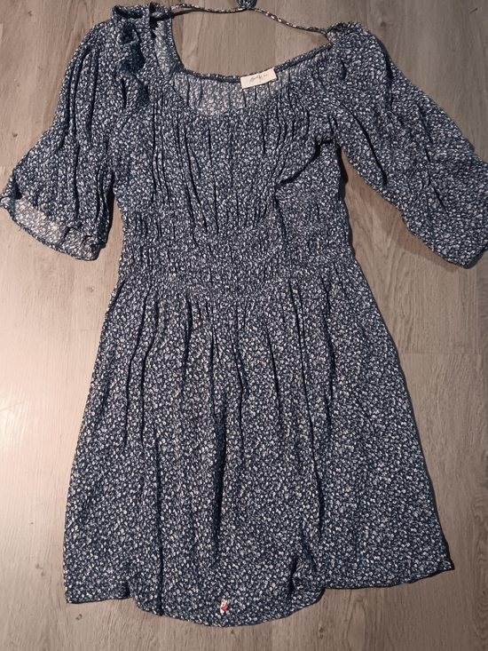 A Beautiful Soul Dresses & Skirts - Blue Floral Midi Dress with Smocked Waist